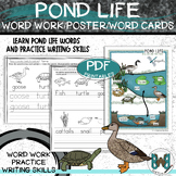 Pond Life Word Work Recognition and Handwriting Practice