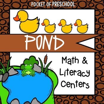 Pond Math and Literacy Centers for Preschool, Pre-K, and Kindergarten