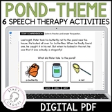 Pond Theme Speech Therapy Activities Language Articulation
