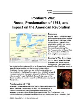 Preview of Pontiac's War, Proclamation of 1763, and Their Effects on Future Revolution