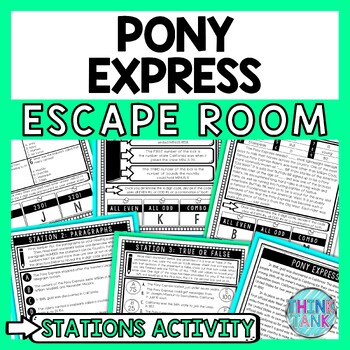 Preview of Pony Express Escape Room Stations - Reading Comprehension Activity