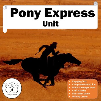 Preview of Pony Express Unit Informational Text Activities Craft Game Vocab Writing
