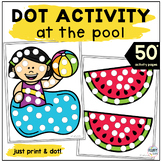 Pool Party Day Summer Dot Marker Printable for End of The 