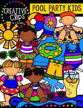 Preview of Pool Party KIDS {Creative Clips Digital Clipart}