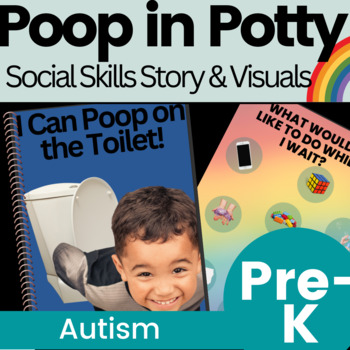 Preview of Poop Withholding Social Skills Story for Preschool Autism with Photos