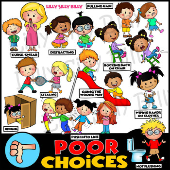Preview of Poor Choices - Clipart Collection. Color & Black/white.