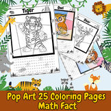 Pop Art Animal Coloring 50 Pages + Writing Activity  Horse