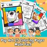 Pop Art Cute Pet Coloring Pages Math Addition & Subtractio