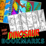 Pop Art Dinosaur Bookmarks - Student Gifts, Incentives, Centers
