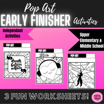 Preview of Pop Art Early Finisher Activity Independent Work Packet