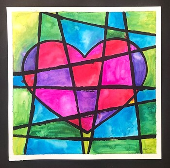 Pop Art Heart Painting Art Lesson By Art Kids | Tpt