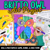 Pop Art Lesson: Romero Britto Owl Roll and Draw Game and A