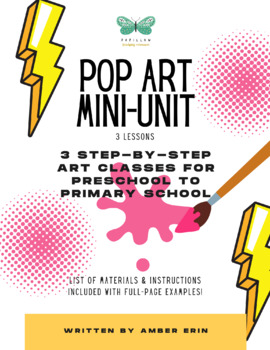 Preview of Pop Art Lessons Mini-Unit | 3 Art Lessons | Step-by-Step Full Instructions