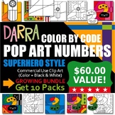 Pop Art Numbers Clip Art Superhero Color By Code Coloring 