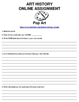 pop art assignment pdf