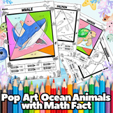 Pop Art Ocean Animal Coloring Pages Math Addition & Subtra