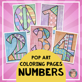 Numbers 0 to 9 Pop Art Coloring Sheets