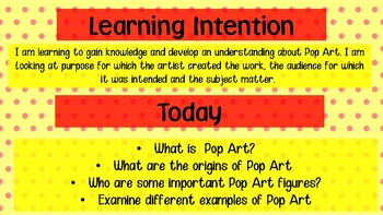 Preview of Pop Art- Program slides