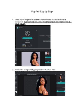 Preview of Pop Art Step-by-Step Tutorial - Pixlr E Digital Resource