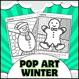Pop Art winter Coloring Pages , Fun Winter Activity , Inte