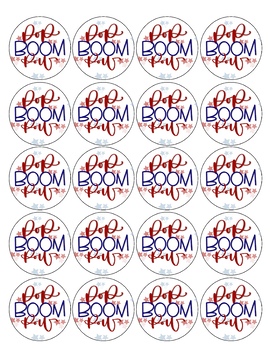 Preview of Pop Boom Pow Firework Cookie/Gift Tag