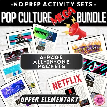 Preview of Pop Culture Articles & Activity Packets | Upper Elementary BUNDLE | Fun Sub Work