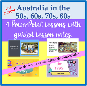 Preview of Pop Culture Australia. 4 PowerPoints lesson activites.