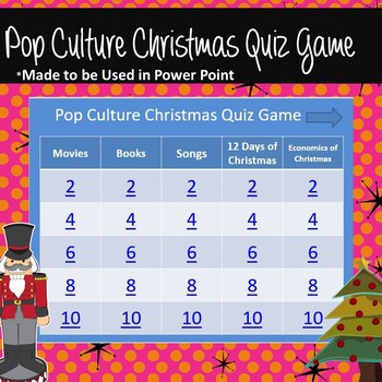 Preview of Pop Culture Christmas Quiz Game Grades 7 and Above