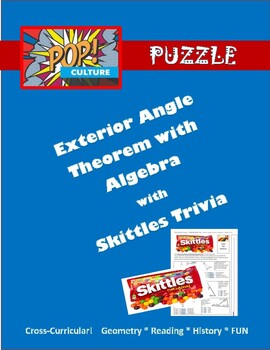 Exterior Angle Sum Theorem With Algebra Pop Culture Puzzle