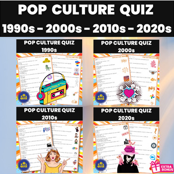 Preview of Pop Culture Quiz Bundle | 1990s 2000s 2010s 2020s