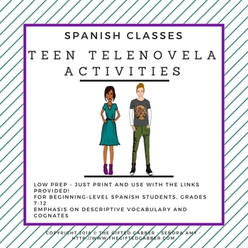 Preview of Telenovela Activities for Spanish Class - Descriptive Adjectives Focus