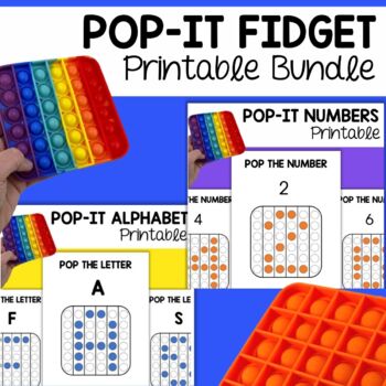 Preview of Pop It Activities Alphabet & Number Recognition Printable Bundle (Kinesthetic)