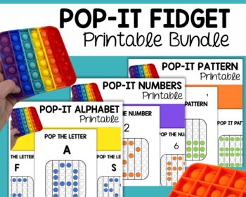 Preview of Pop It Activities Alphabet, Number and Pattern Recognition Bundle (SQUARE)