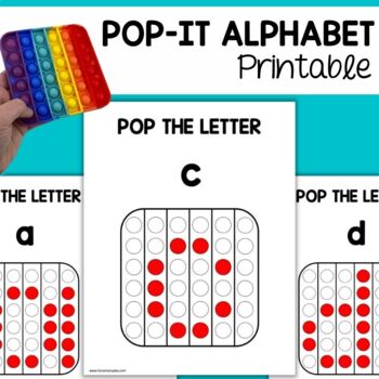 Pop It Activities Alphabet Printable Lowercase Letter Recognition ...