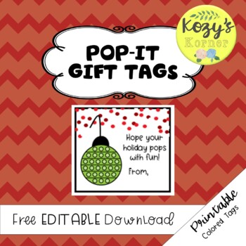 Preview of Pop It Christmas Tags | Gift Tags | Freebie