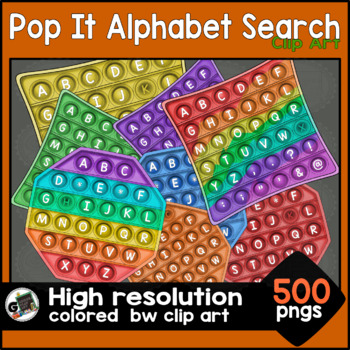 Preview of Pop It Fidget Bubbles Alphabet Letters Search Clip Art