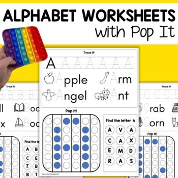 Pop It Printable Letter Work with Letter Tracing (Kinesthetic)