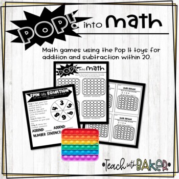Preview of Pop It! Math Games for Addition and Subtraction to 20