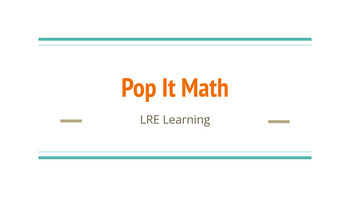 Preview of Pop It Math: Intro to Pre-Algebra Lesson and Materials