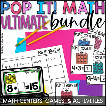 Preview of Pop It Math Task Cards Math Games and Activities Ultimate Bundle