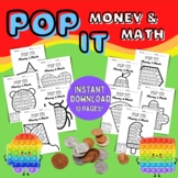 Pop It Money and Math, Counting Coins, Money Activity, Mat