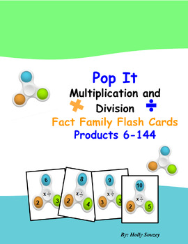 Preview of Pop It Multiplication and Division Facts- Flashcards