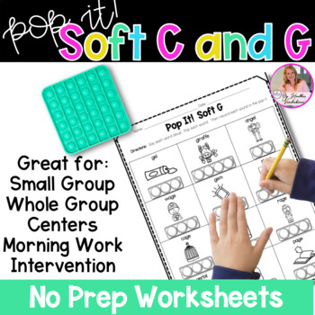 Preview of Pop It! Soft C & G No Prep Worksheets FREEBIE | Phonics Activities
