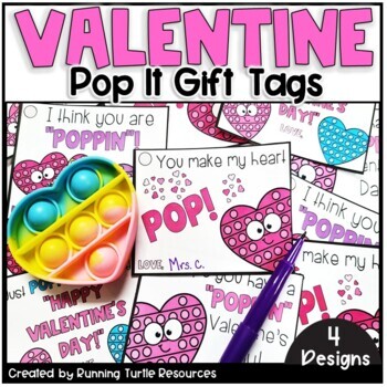 Preview of Pop It Valentines Day Gift Tags to Students EDITABLE