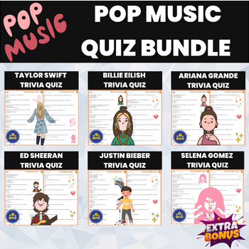 Preview of Pop Music Stars Quiz Bundle