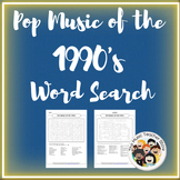 Pop Music of the 1990's Word Search Puzzle