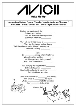 Preview of 10 Printable Pop Song Gap Fill Worksheets!