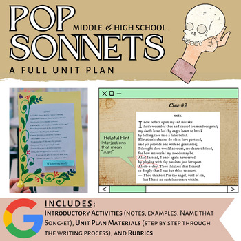 Preview of Pop Sonnets: A Unit Plan (editable)