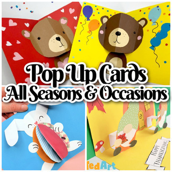 Preview of 14 Pop Up Cards - Exploring Mechanisms. Techniques - STEAM Crafts All Holidays