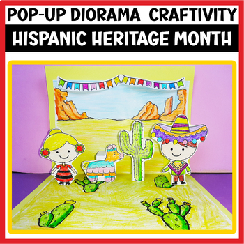 Preview of Pop-Up Craft Diorama Hispanic Heritage Month Craftivity Hispanic Bulletin Board
